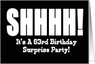 63rd Birthday Surprise Party Invitation card