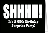 69th Birthday Surprise Party Invitation card