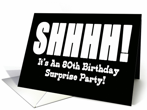 80th Birthday Surprise Party Invitation card (372648)