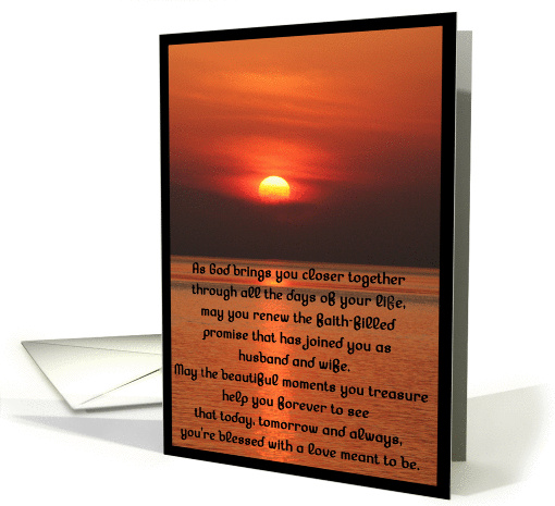 Beach Sunset Wedding Blessing card (384941)