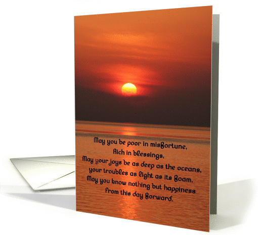 Ocean Sunset Wedding Blessing card (384948)