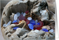 Red White And Blue Beach Glass 4th Of July Card