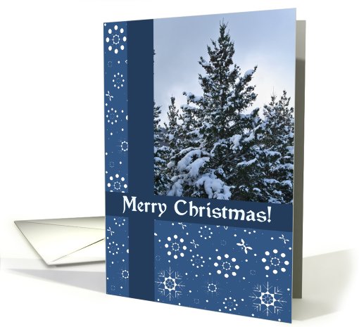 Snow Covered Pines Merry Christmas card (509098)