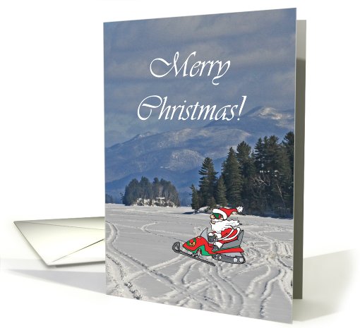 Snowmobiling Santa Christmas card (509368)