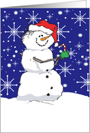 Country Prim Snowman Christmas Card