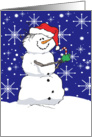 Country Prim Snowman Christmas Card