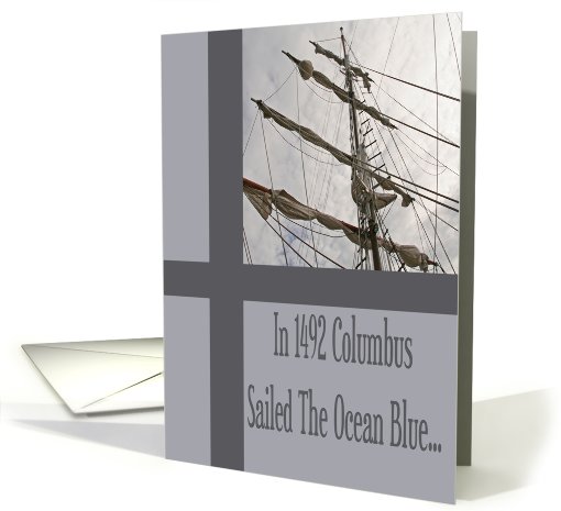 Brigantine Sails Columbus Day card (510386)