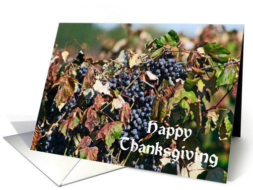 Autumn Grapes Happy Thanksgiving card (510903)