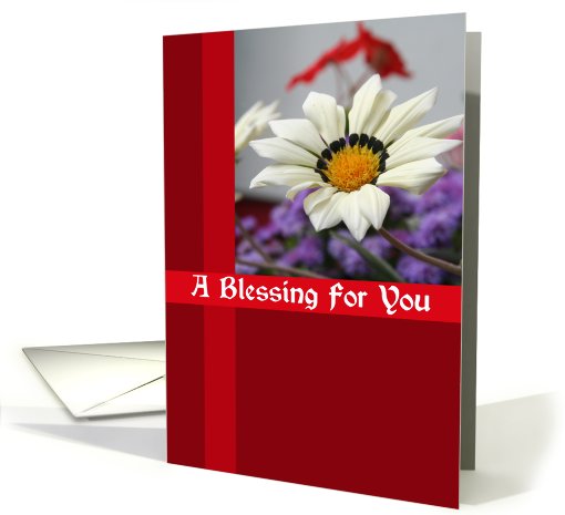White Flower Blessing card (511012)