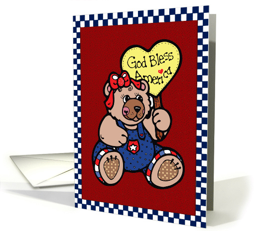 God Bless America Bear card (512561)