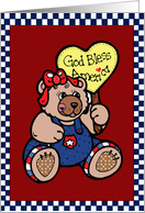 God Bless America Bear Card