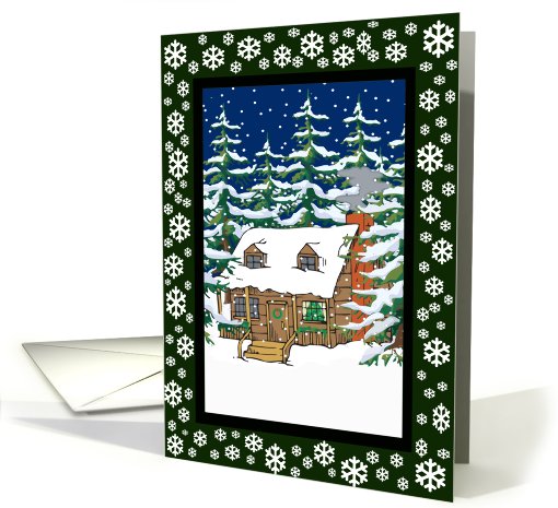 Peaceful Log Cabin Christmas card (512563)