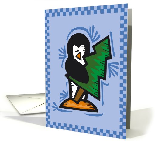 Country Penguin And Tree Christmas card (512569)