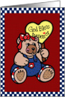 Country Bear God Bless America Blank Card