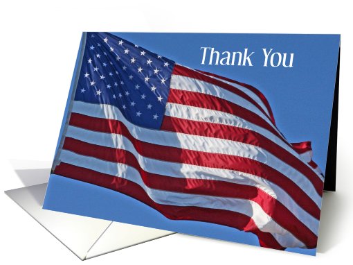 Flying American Flag Thank You card (514230)