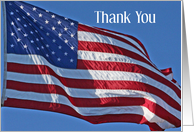 Flying American Flag Thank You Card