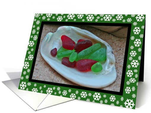 Red And Green Sea Glass Christmas card (528993)