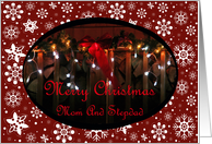 Festive Lights Mom & Stepdad Christmas Card