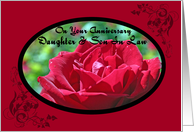 Red Rose Daughter & Son In Law Anniversary Card