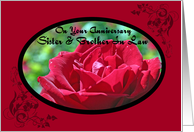 Red Rose Sister & Brother In Law Anniversary Card