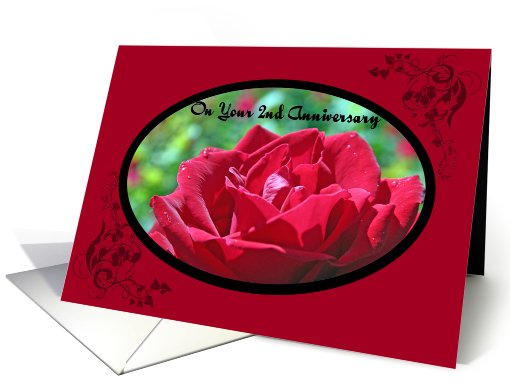 Red Rose Your 2nd Anniversary card (534791)