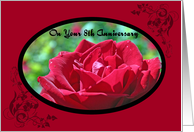 Red Rose Your 8th Anniversary Card