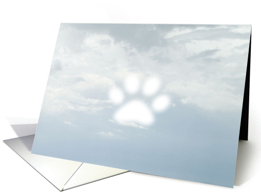 Paw Print in the Clouds Pet Loss Sympathy card (53646)
