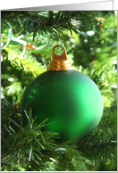 Green Ornament Christmas Card