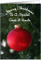 Red Ornament Special Aunt And Uncle Christmas Card