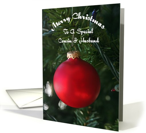 Red Ornament Special Cousin & Her Husband Christmas card (539351)