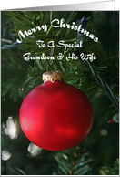 Red Ornament Special Grandson & His Wife Christmas Card