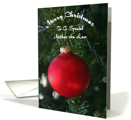 Red Ornament Special Mother In Law Christmas card (539722)