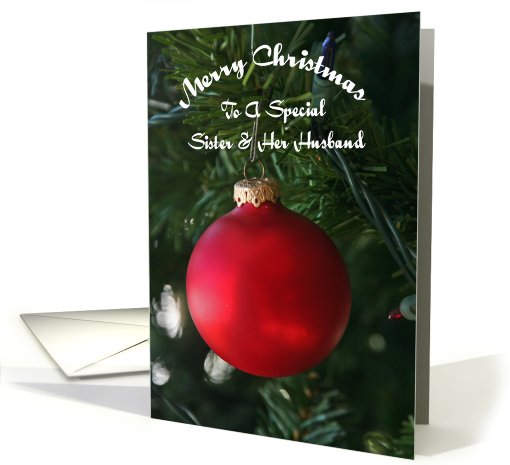Red Ornament Special Sister & Her Husband Christmas card (539735)
