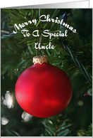 Red Ornament Special Uncle Christmas Card