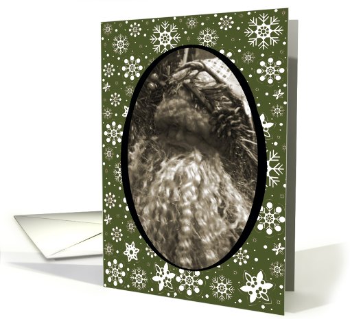 Snowflakes Old Fashioned Santa Christmas card (543258)