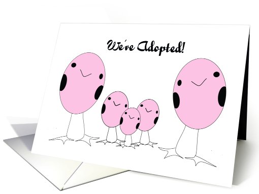 Lesbian Adopted Three Girls Announcement card (548269)