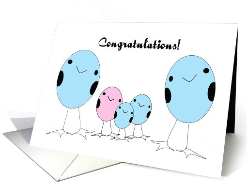 Adopted A Girl And Two Boys Congratulations card (549634)