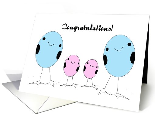 Gay Adopted Two Girls Congratulations card (549661)