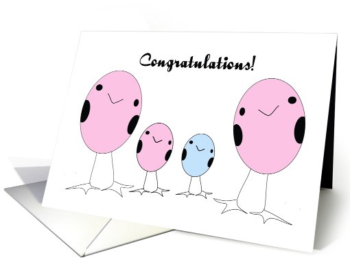 Lesbian Adopted A Boy And A Girl Congratulations card (549669)