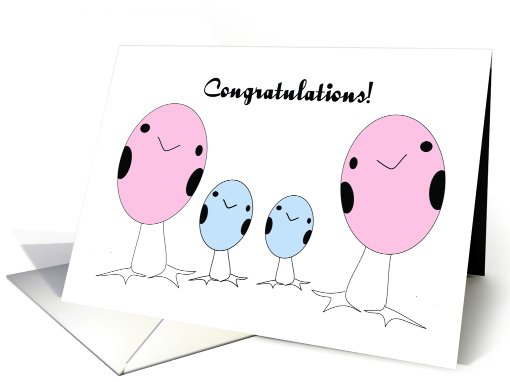Lesbian Adopted Two Boys Congratulations card (549672)