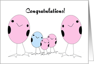 Lesbian Adopted Two Girls And A Boy Congratulations card