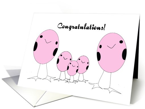 Lesbian Adopted Three Girls Congratulations card (549676)
