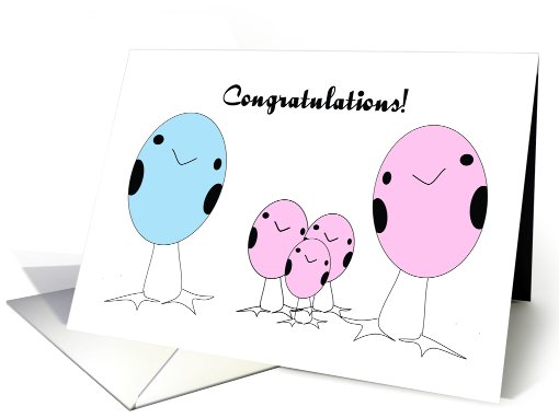 Adopted Three Girls Congratulations card (549683)