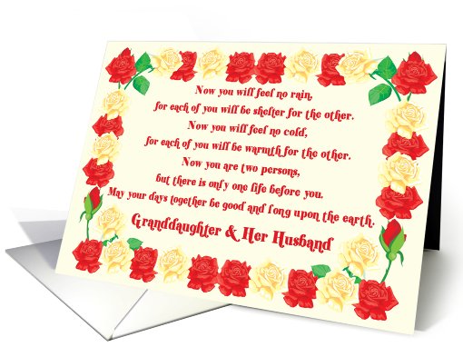 Granddaughter and Her Husband Wedding Blessing card (571240)