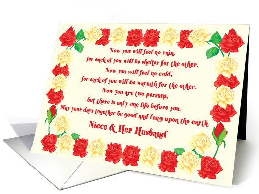 Niece And Her Husband Wedding Blessing card (571245)