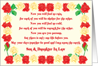 Son,And Daughter In Law Wedding Blessing card