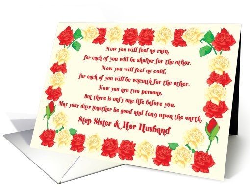 Step Sister And Her Husband Wedding Blessing card (571249)