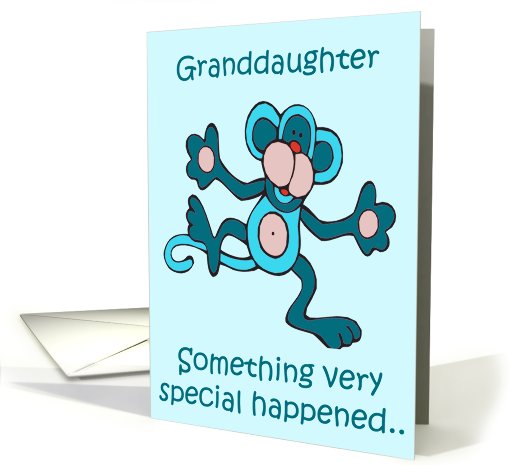 Granddaughter Monkey Adoption Day card (572978)