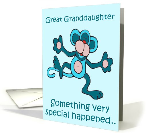 Great Granddaughter Monkey Adoption Day card (572981)
