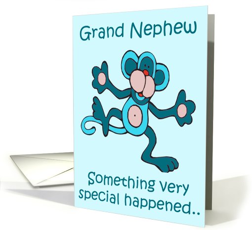 Grand Nephew Monkey Adoption Day card (573081)